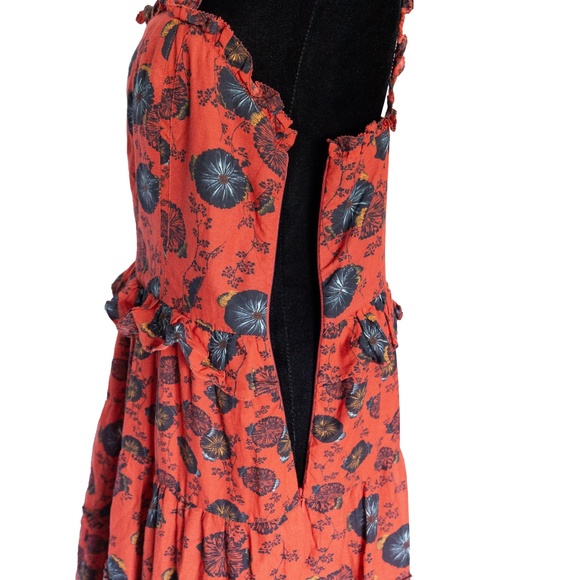 ULLA JOHNSON Adyna Sleeveless Midi Dress in Poppy Floral - Women's Size 10 - Picture 11 of 15
